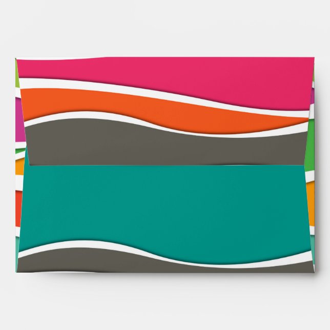 Abstract colourful geometric waves pattern envelopes (Back (Top Flap))