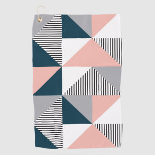 Abstract colourful geometry golf towel