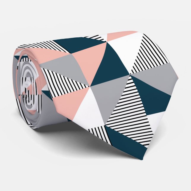 Abstract colourful geometry tie (Rolled)