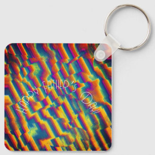 Abstract - Colourful glass deformations Key Ring