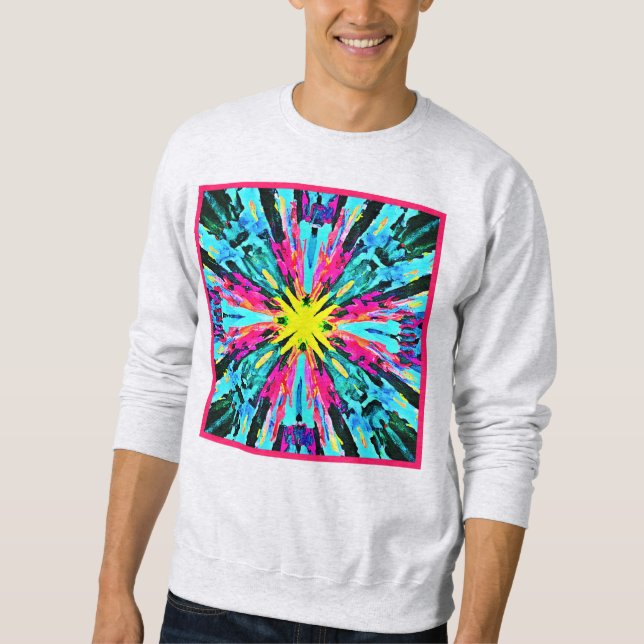 Abstract Colourful Glow Pattern Sweatshirt (Front)