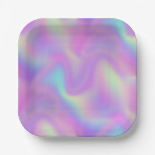 abstract colourful gradient kaleidoscope pastel paper plate