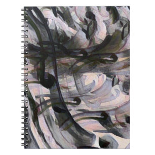 Abstract colourful grey and purple pattern notebook