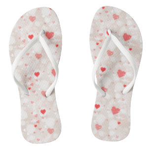 Abstract Colourful Hearts Pattern Jandals