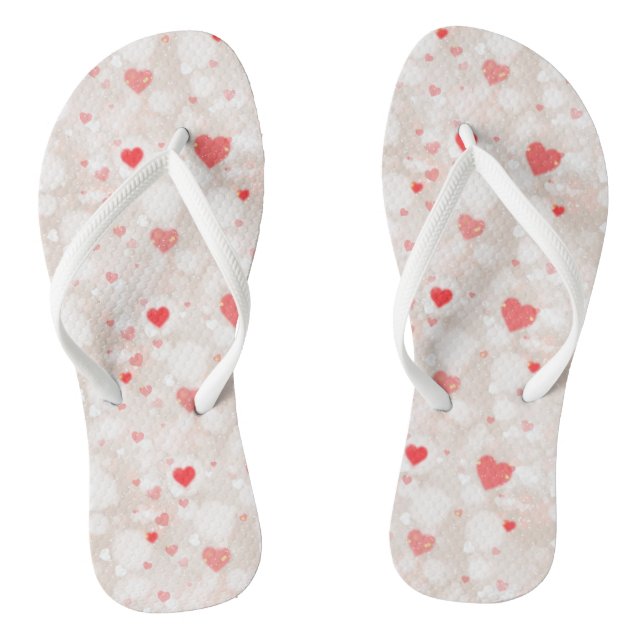 Abstract Colourful Hearts Pattern Jandals (Footbed)