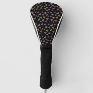Abstract Colourful Hearts Sweet Pattern Golf Head Cover