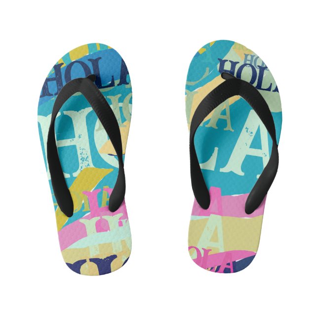 Abstract Colourful Hola Kid's Jandals (Footbed)