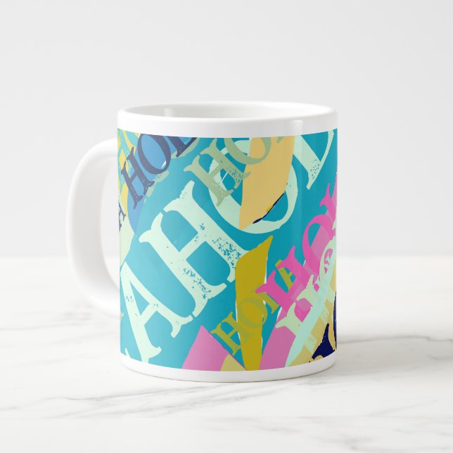 Abstract Colourful Hola Large Coffee Mug (Front Left)