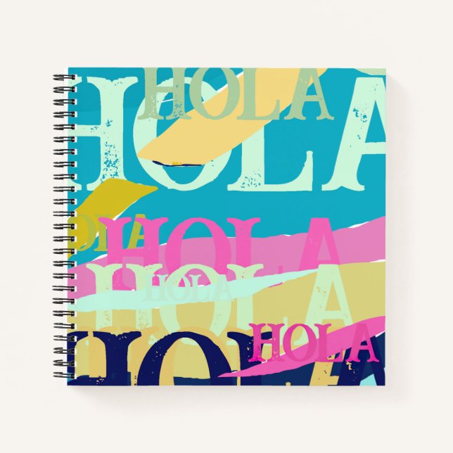 Abstract Colourful Hola Notebook (Front)