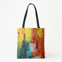 Abstract colourful image on tote bag