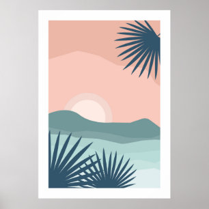 Abstract colourful landscape poster
