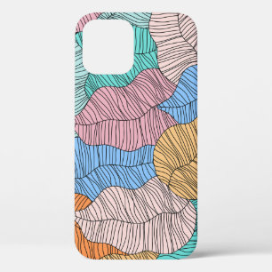 Abstract colourful leaf painting design background iPhone 12 case