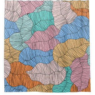 Abstract colourful leaf painting design background shower curtain