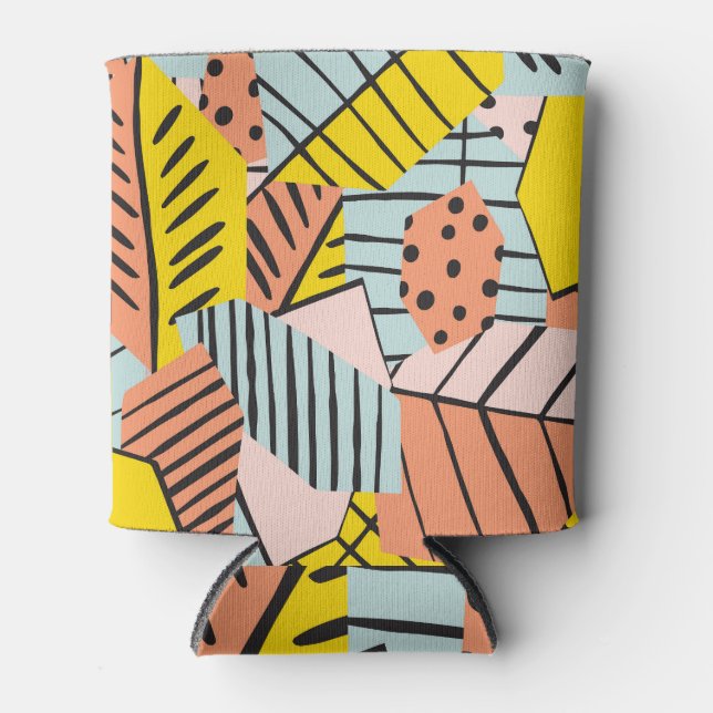 Abstract colourful leaves, nature pattern. can cooler (Front)