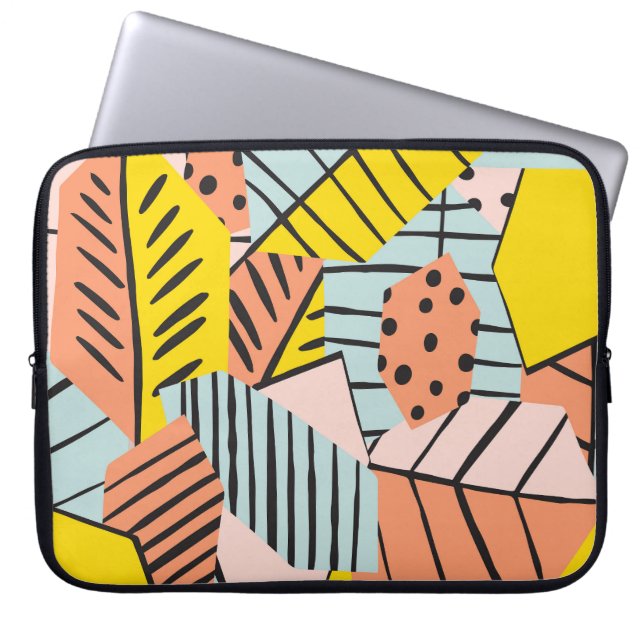 Abstract colourful leaves, nature pattern. laptop sleeve (Front)