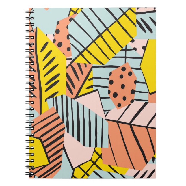 Abstract colourful leaves, nature pattern. notebook (Front)