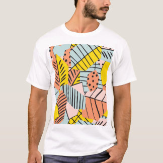 Abstract colourful leaves, nature pattern. T-Shirt