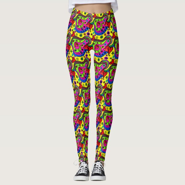 Abstract Colourful Leggings,  Leggings (Front)