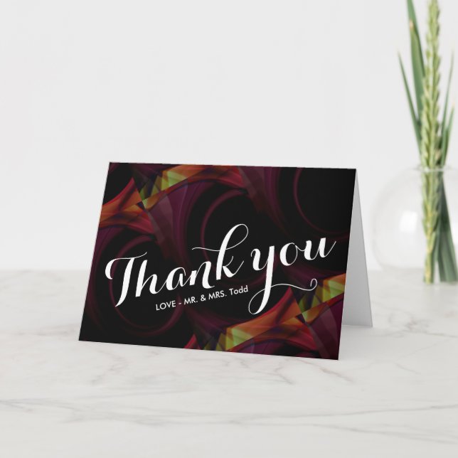 Abstract Colourful Light | WEDDING THANK YOU CARD (Front)