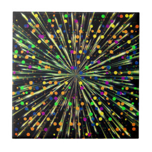 Abstract Colourful Lights - Beautiful Universe Tile