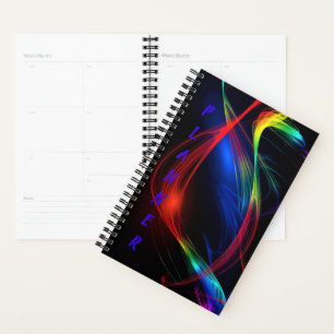 Abstract Colourful Lights Planner