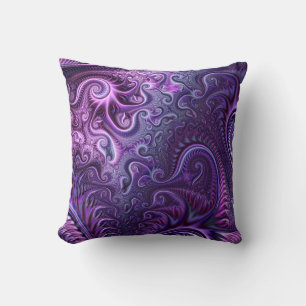 Abstract Colourful Lilac & Violet Spiral Pattern Cushion