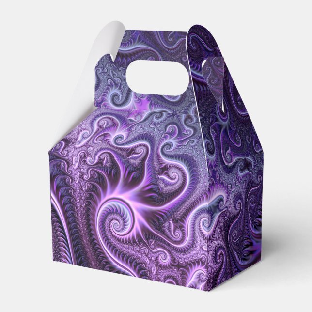 Abstract Colourful Lilac & Violet Spiral Pattern Favour Box (Front Side)