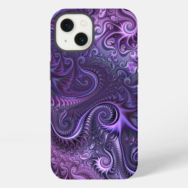 Abstract Colourful Lilac & Violet Spiral Pattern iPhone Case (Back)