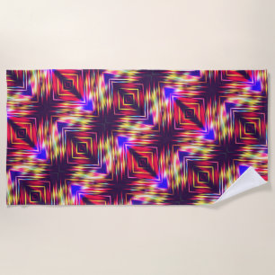 Abstract colourful lines beach towel