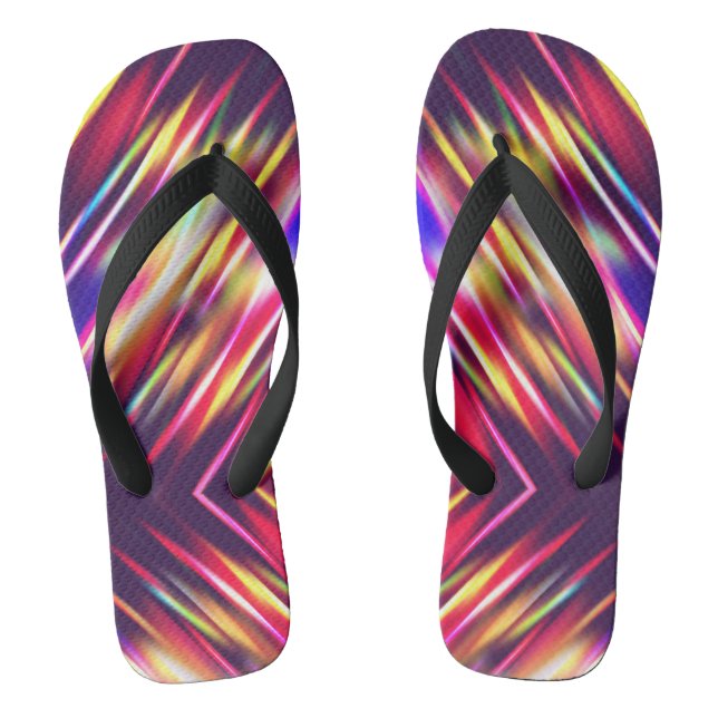Abstract colourful lines jandals (Footbed)