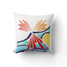 Abstract Colourful Lines Throw Pillow | Modern Geo