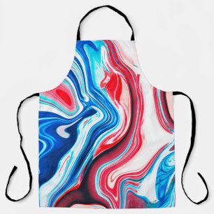 Abstract colourful liquid marble texture apron