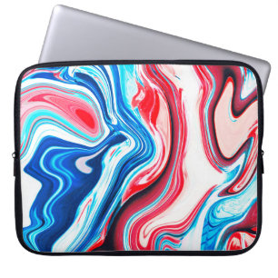 Abstract colourful liquid marble texture laptop sleeve