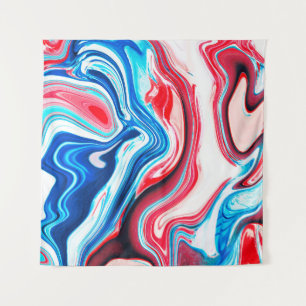 Abstract colourful liquid marble texture tapestry