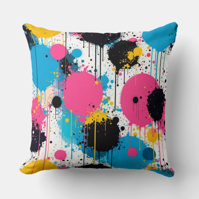 Abstract 🎨 Colourful Living Room  Cushion (Front)
