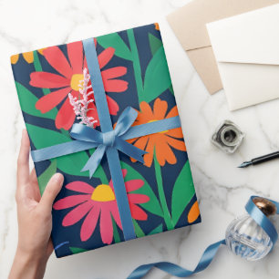 Abstract Colourful Matisse Daisies Wrapping Paper