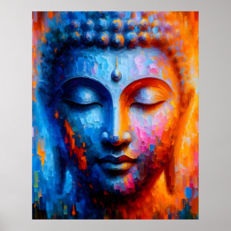 Abstract Colourful Modern Art | Buddha Painting Poster