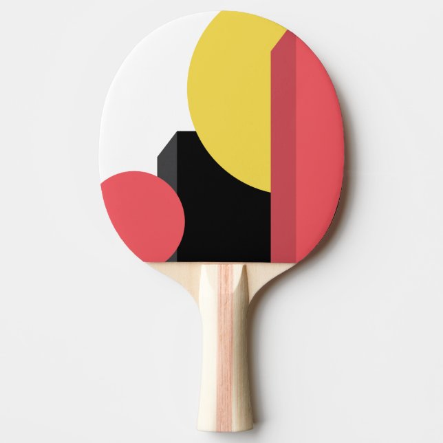 Abstract, colourful, modern, simple, vibrant desig ping pong paddle (Front)
