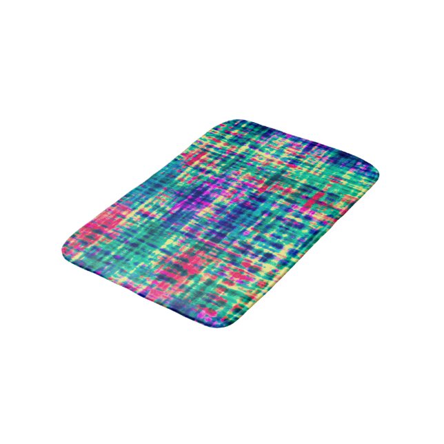 Abstract Colourful Modern Tie Dye Pattern Bath Mat (Angled)