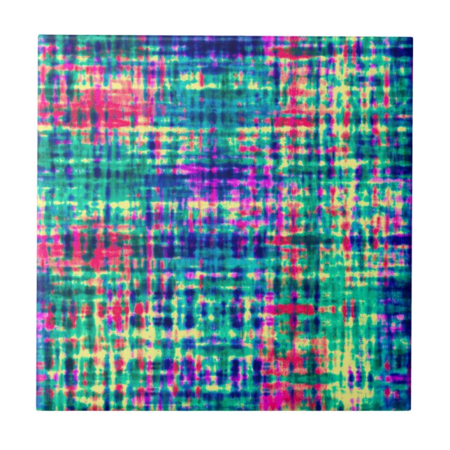 Abstract Colourful Modern Tie Dye Pattern Tile (Front)