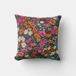 Abstract Colourful Monarch Throw Pillow