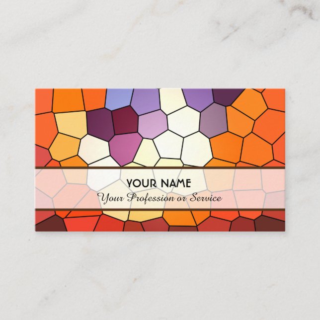 Abstract colourful mosaic tiles pattern business c card (Front)