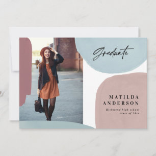 Abstract colourful multi photo graduation party announcement