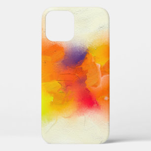 Abstract colourful oil painting on canvas texture. iPhone 12 case