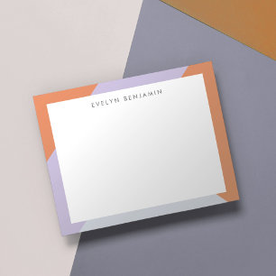 Abstract Colourful Orange Lilac Grey Pattern Card