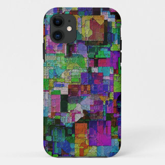 Abstract colourful paint blocks. iPhone 11 case