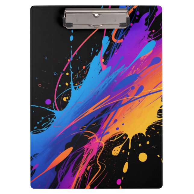 Abstract Colourful Paint Splatter Background Clipboard (Front)
