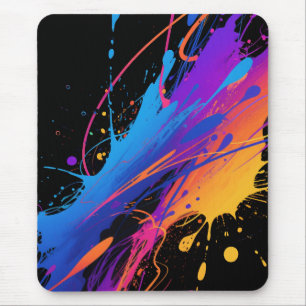 Abstract Colourful Paint Splatter Background Mouse Pad