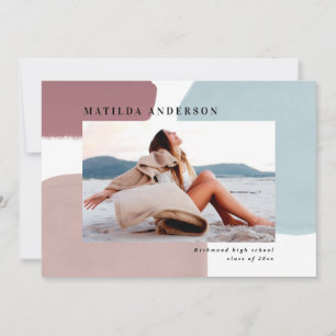 Abstract colourful painted photo graduation party announcement