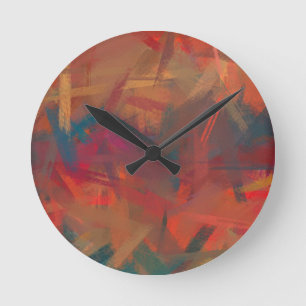 Abstract Colourful Painting #2 Round Clock